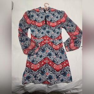 EXPRESS LONG SLEEVE CHEVRON STRIPE SKORT ROMPER SIZE 2